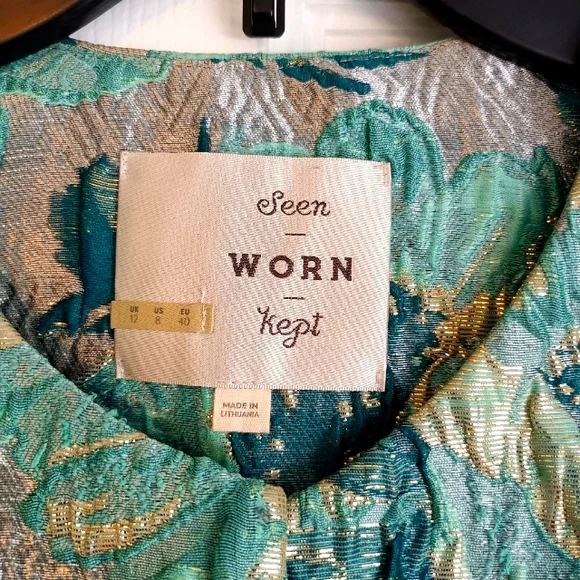 Anthropologie Seen Worn Kept Jacquard metallic jacket - Picture 3 of 7